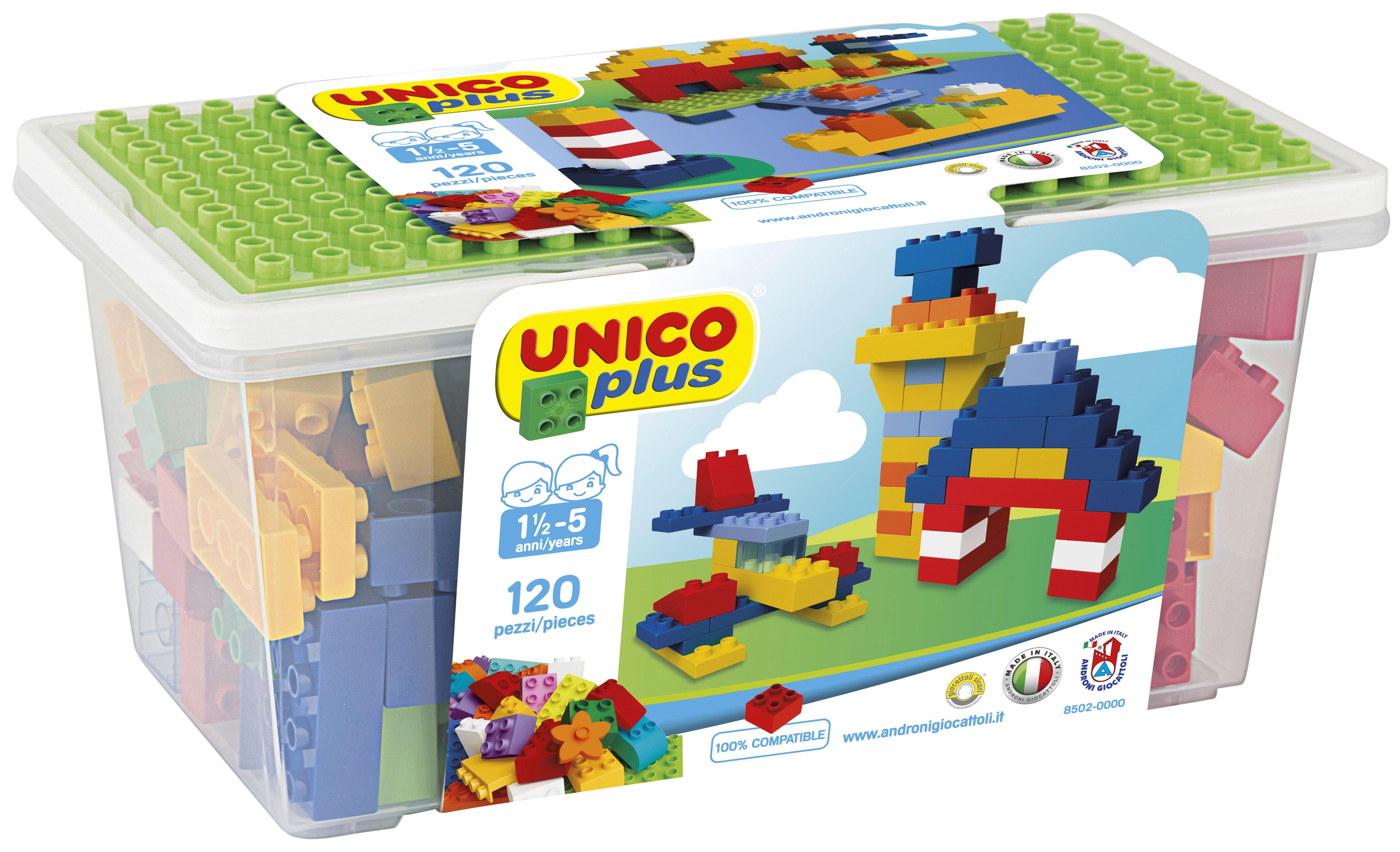 Bausteine Unico Plus Ab 3 Jahren Mit 120 Bausteinen+ Box - Blau/Gelb, Basics, Kunststoff (17/37/20cm) - Unico Plus