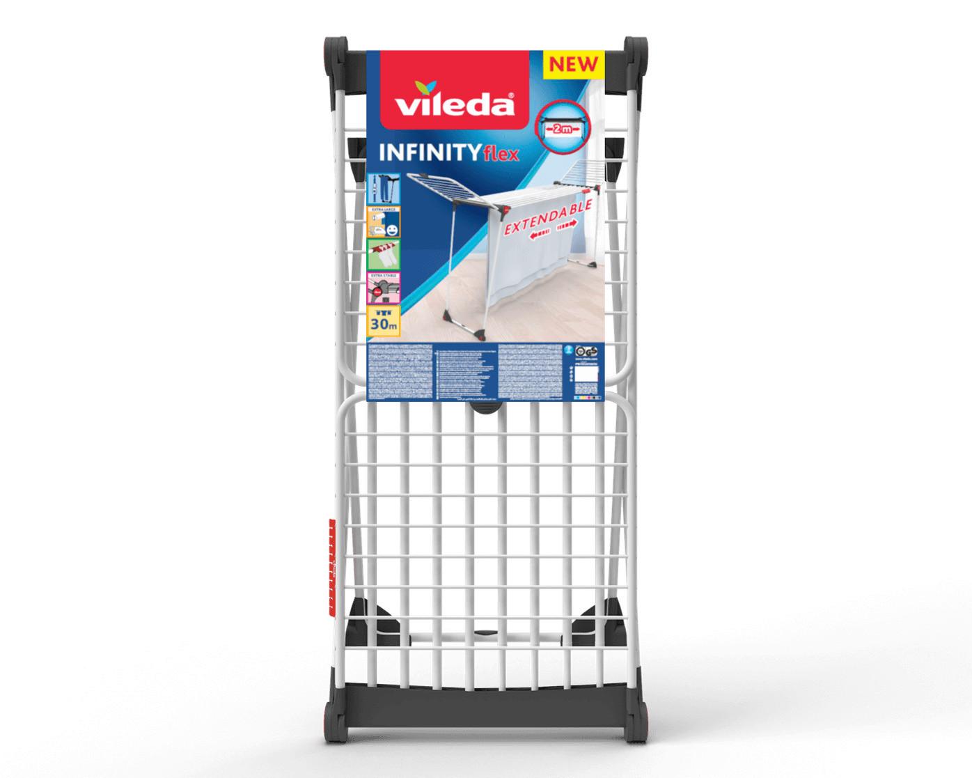 Sušiak na bielizeň INFINITY FLEX - viacfarebná, Basics, kov/plast (56/122/8cm) - Vileda