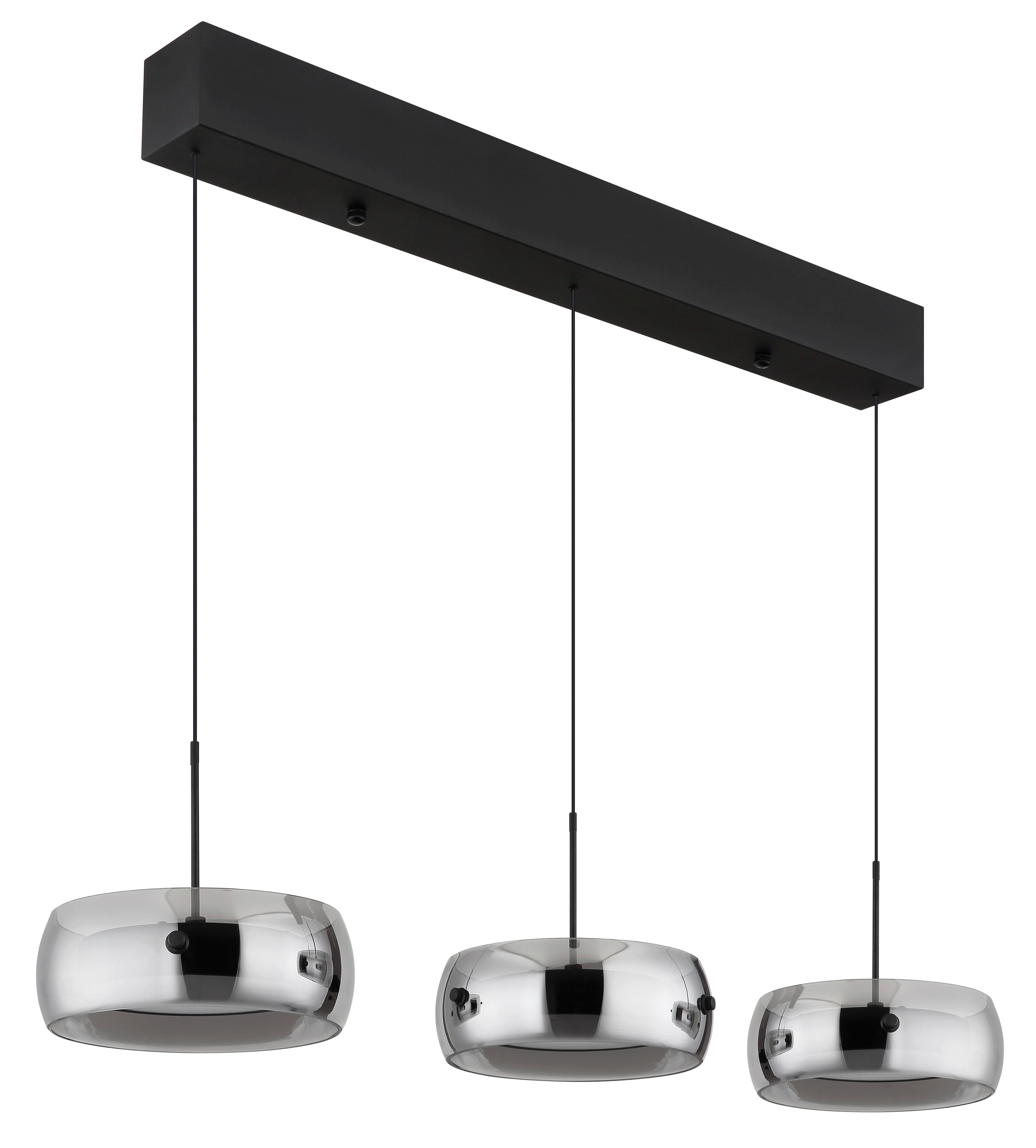 Led-hängeleuchte 3000k, 30w, 3000k - Schwarz/Weiß, Design, Glas/Kunststoff (85/20/120cm) - Globo