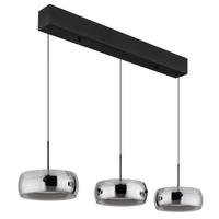 Led-hängeleuchte 3000k, 30w, 3000k - Schwarz/Weiß, Design, Glas/Kunststoff (85/20/120cm) - Globo