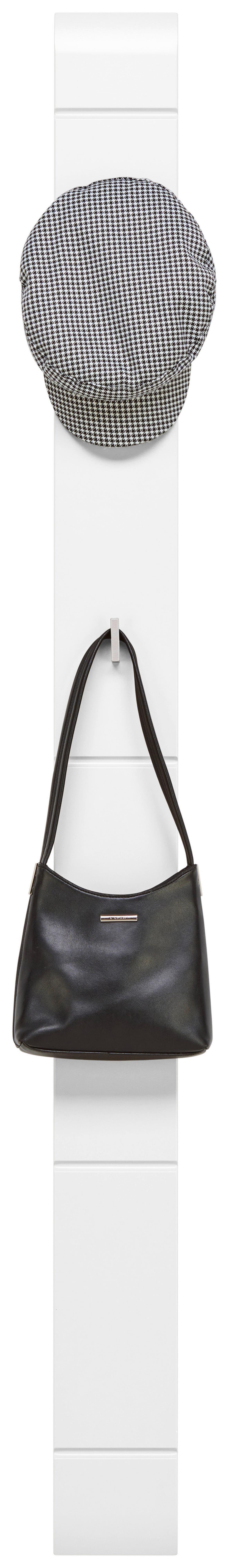 Garderobenpaneel Auris Weiß B: 13 cm Mit 2 Haken - Weiß, MODERN (13/162,2/1,9cm) - Luca Bessoni