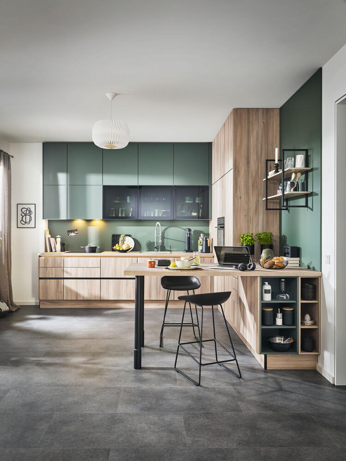 Einbauküchen Pn 100 Frei Planbar Modernes Design - Tannenholzfarben, Holzwerkstoff - Pino
