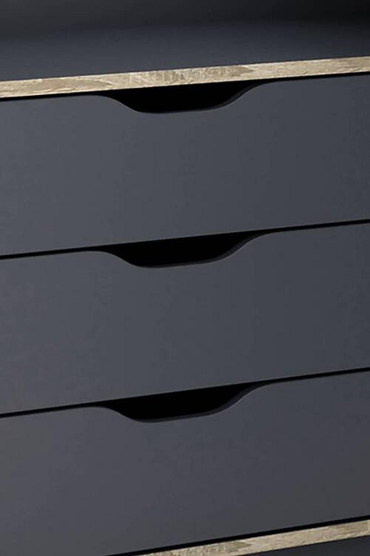 Eckschreibtisch Belfast Anthrazit B: 105 cm - Eichefarben/Anthrazit, LIFESTYLE, Holzwerkstoff (129/105/84cm) - MID.YOU