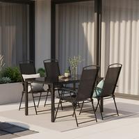 Záhradní sestava černé sklo - černá/antracitová, Basics, kov/textil (140/80/73cm) - Gardenson