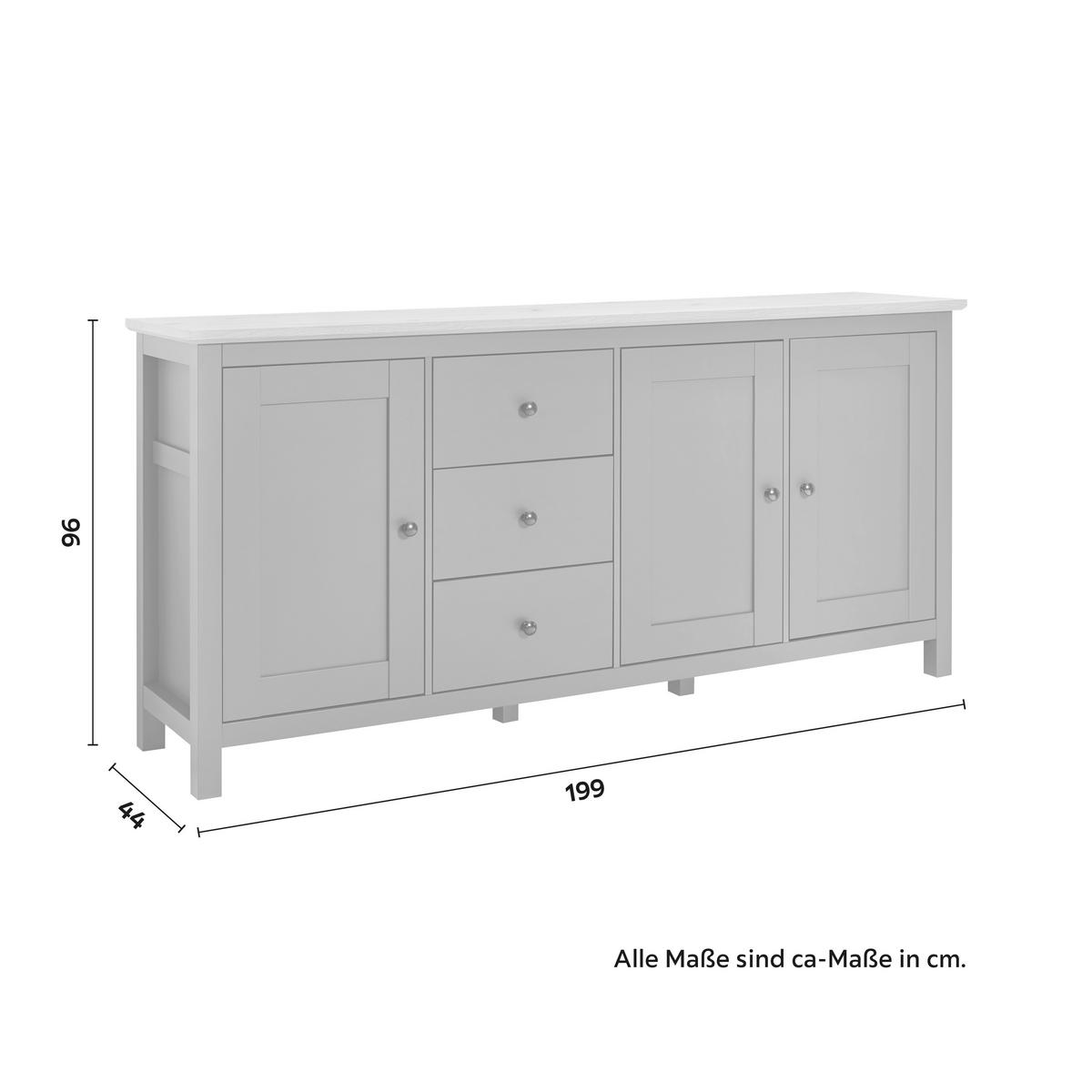 Trendová komoda Claudio š: 199cm - černá/tmavě šedá, Moderní, dřevo/plast (199/96/44cm) - Bessagi Home