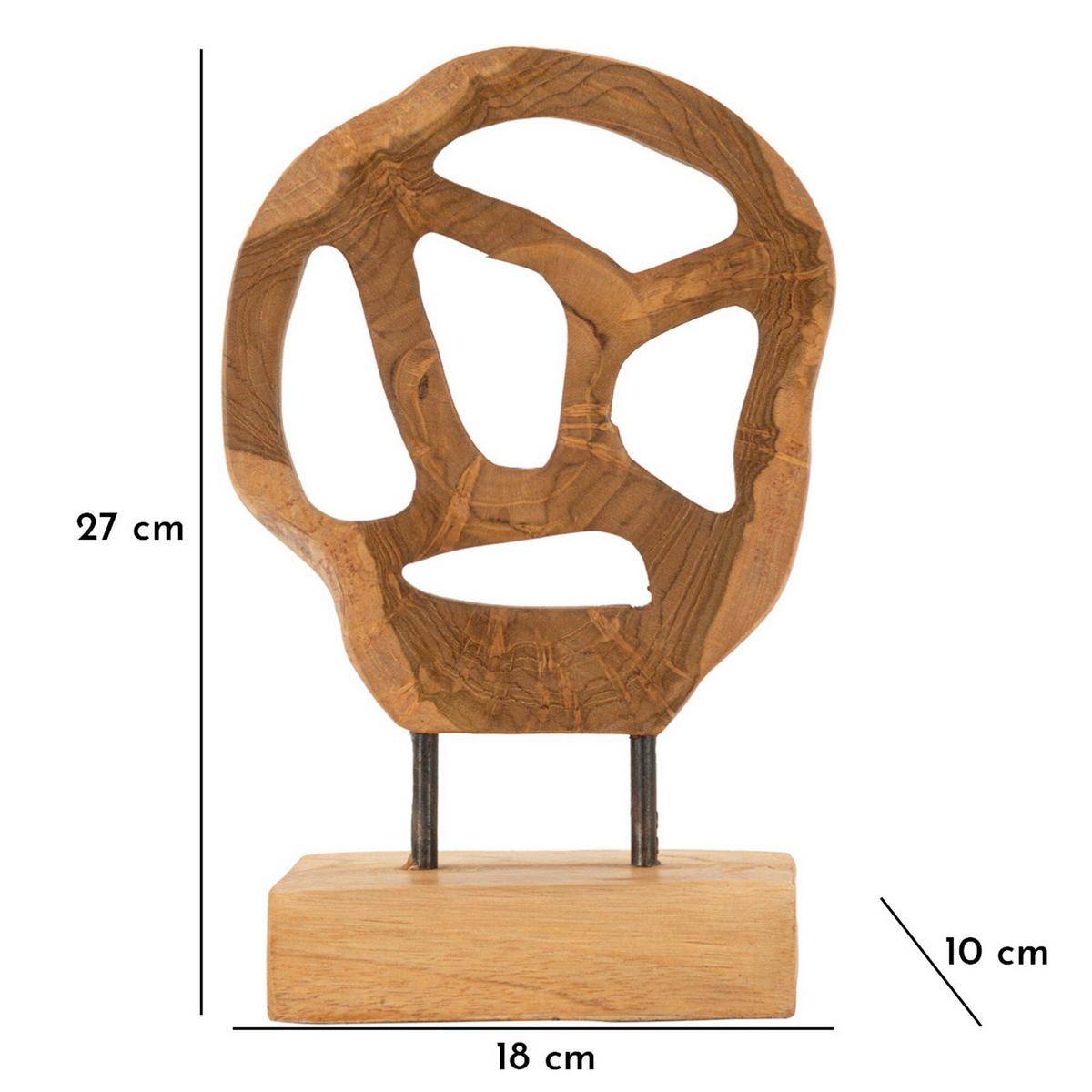 Skulptur Lubang Teak Braun, B: 18 cm - Braun, Basics, Holz (18/27/10cm)