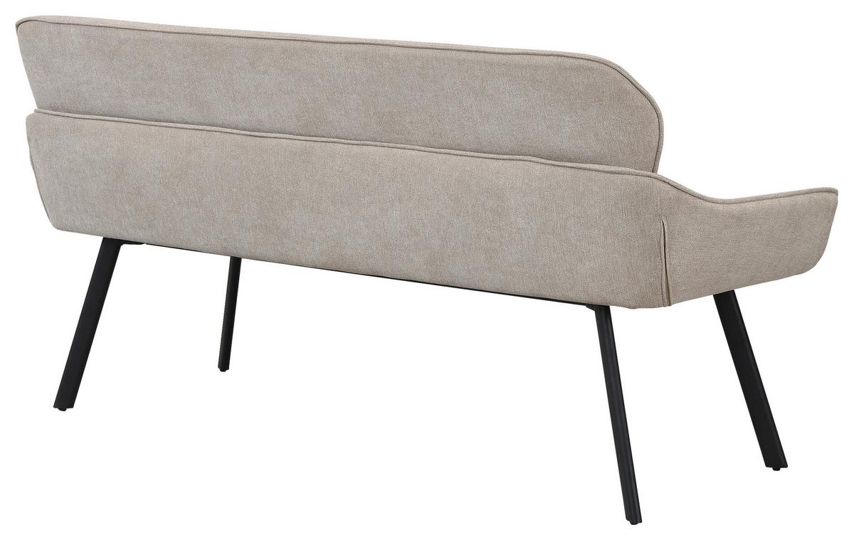 Sitzbank Rico - Taupe/Schwarz, MODERN, Textil/Metall (160/90/62cm) - MID.YOU
