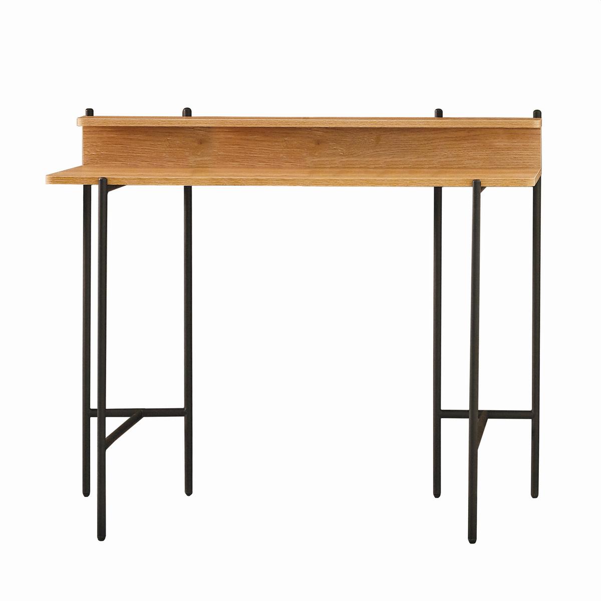 Schreibtisch Naturfarben, Schwarz L: 120cm - Schwarz/Naturfarben, Design, Holzwerkstoff/Metall (120/46/85,5cm) - Livetastic