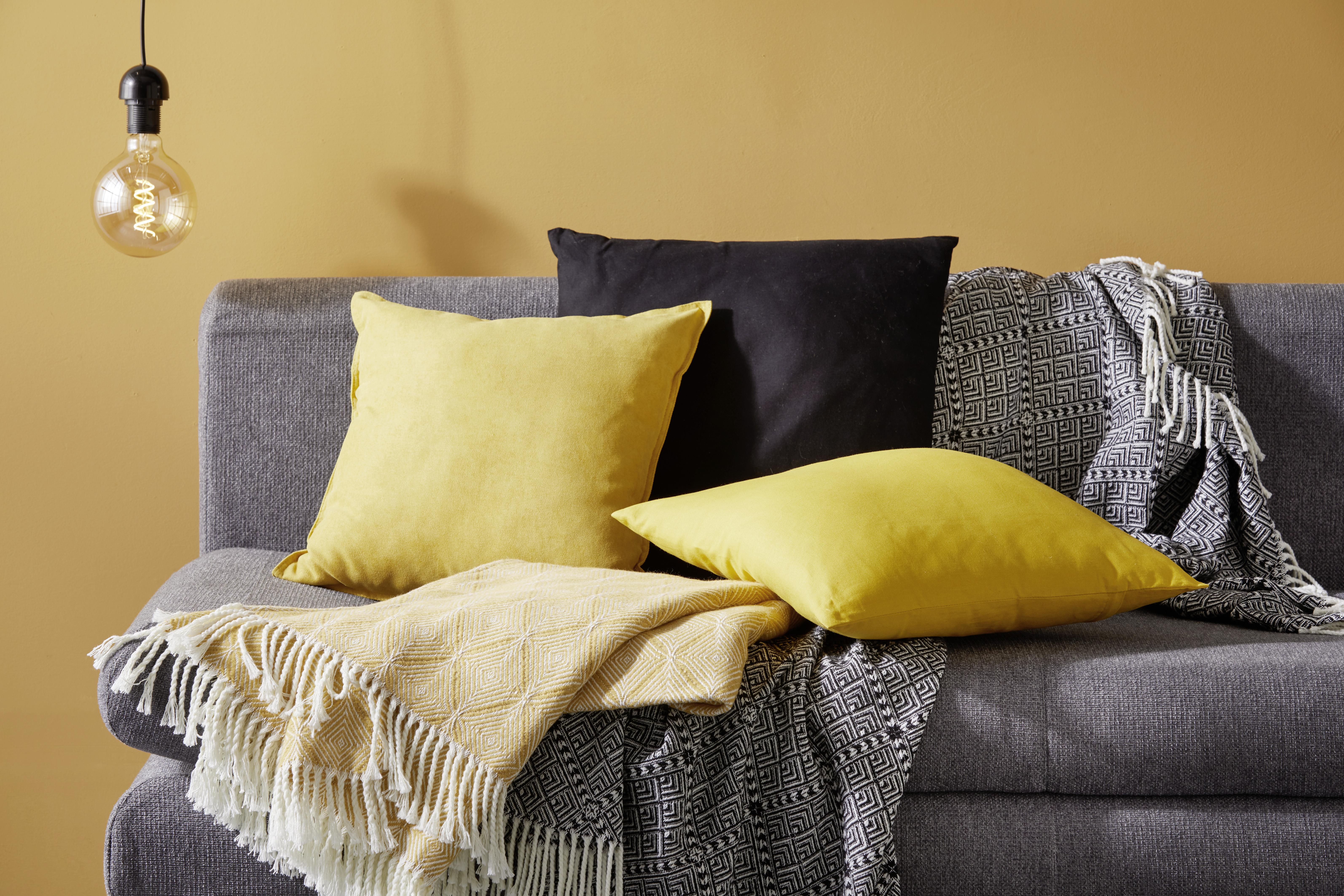 Polštář Ozdobný Zippmex,50/50cm - žlutá, textil (50/50cm) - Modern Living