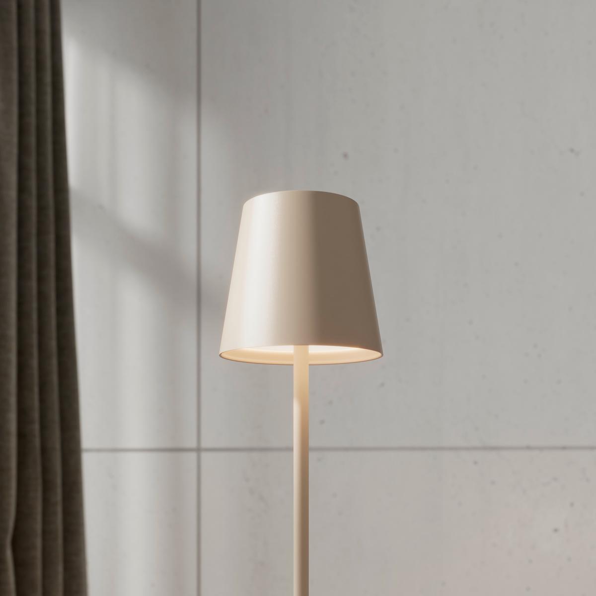 LED-STEHLEUCHTE LILIANA - Sandfarben/Weiß, MODERN, Kunststoff/Metall (22/130cm) - Luca Bessoni