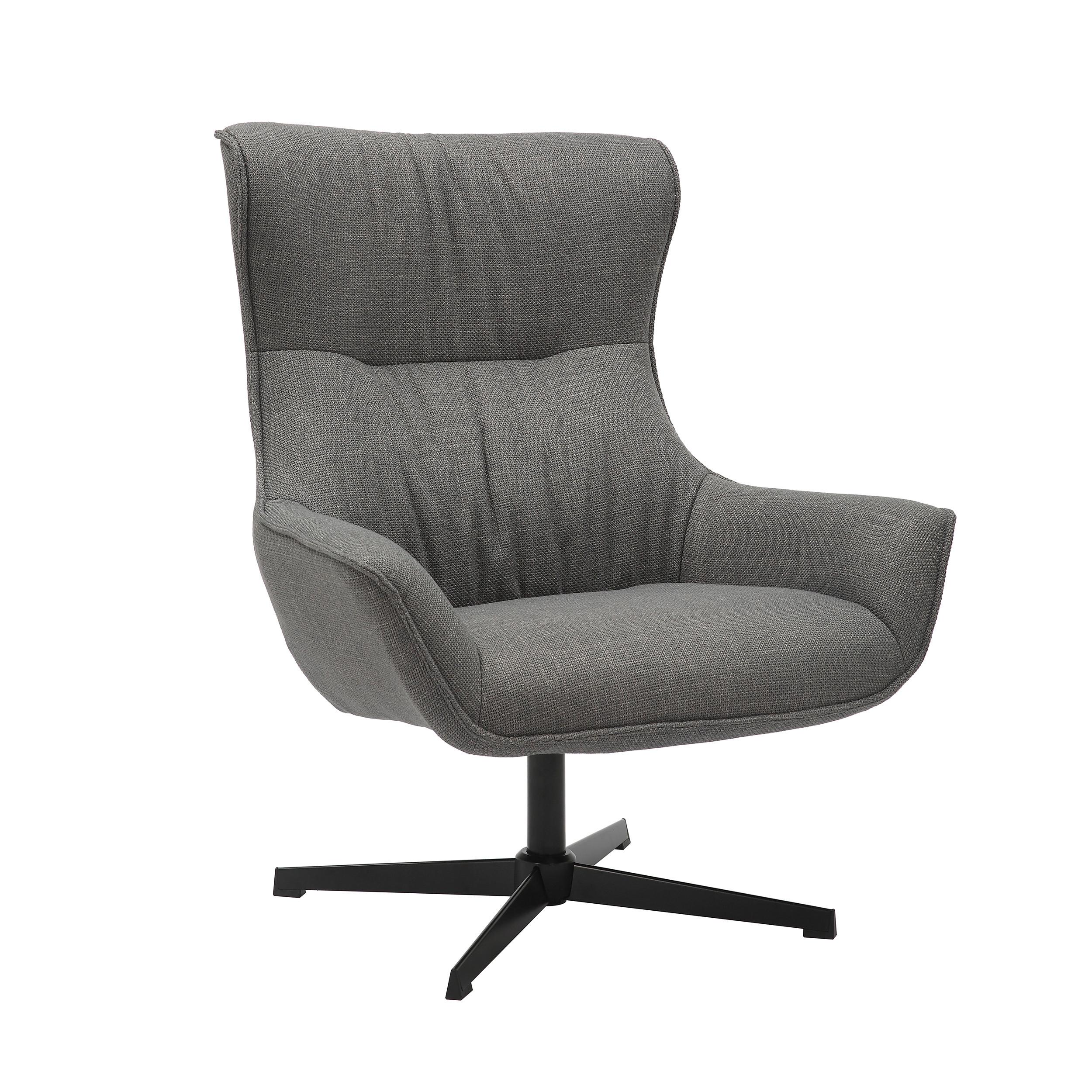 Sessel Grau B: 85 Cm - Schwarz/Grau, MODERN, Textil (85/103/83cm) - Livetastic