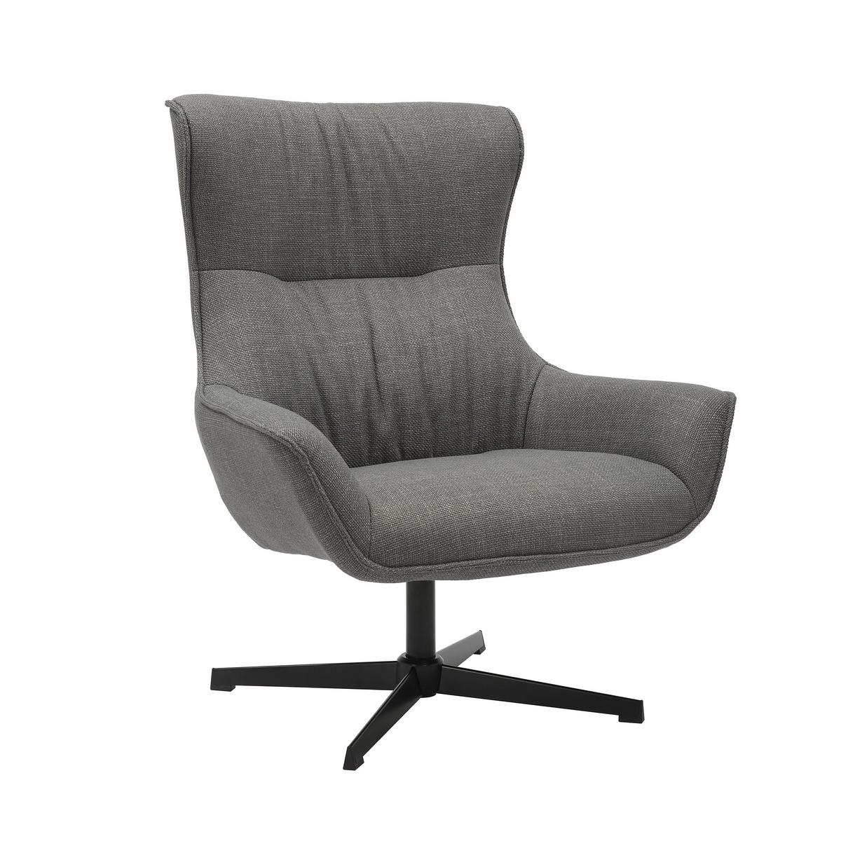 Sessel Grau B: 85 Cm - Schwarz/Grau, MODERN, Textil (85/103/83cm) - Livetastic