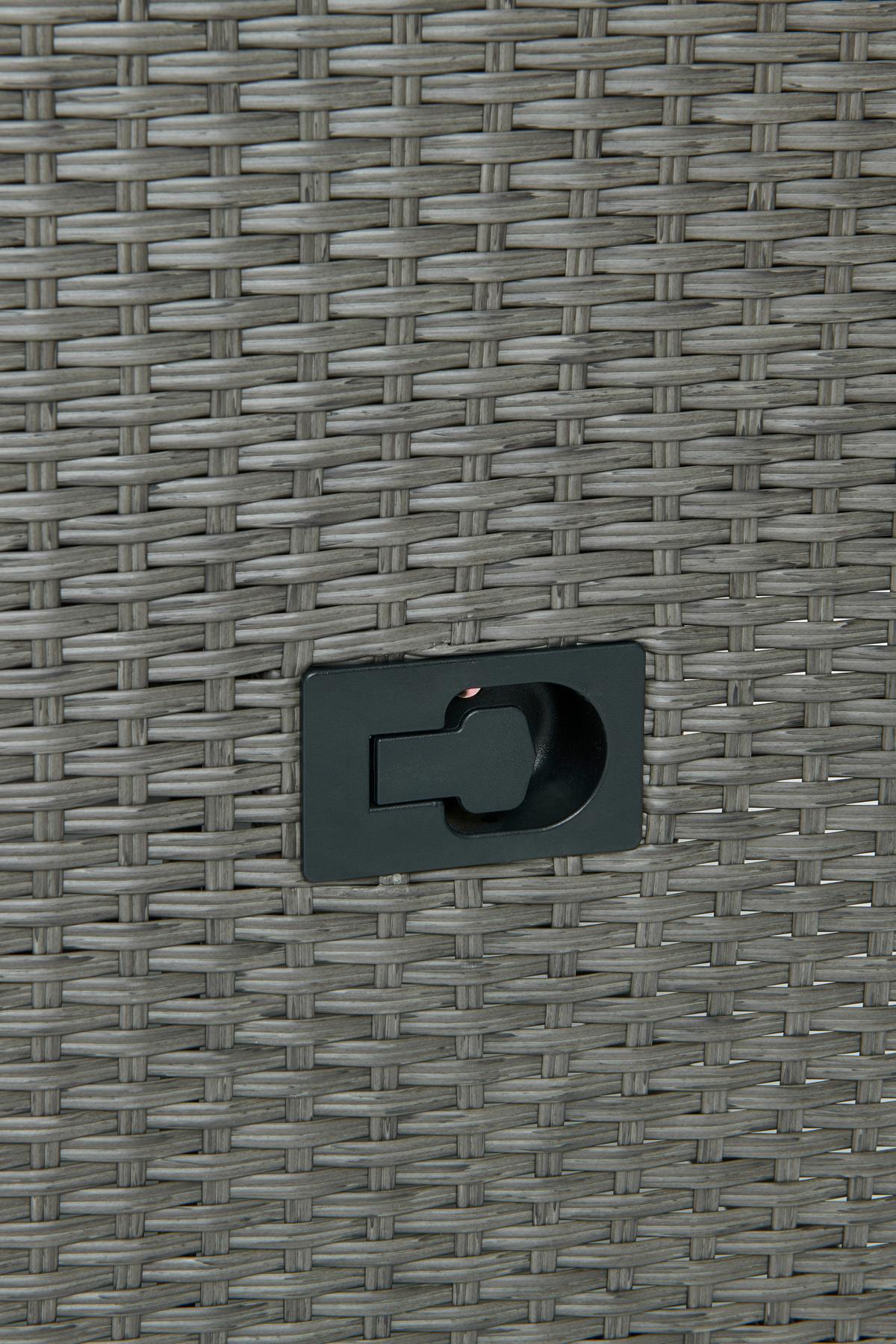 Loungegarnitur 4-Tlg Santander Metall/Polly-Rattan mit Kissen - Grau, MODERN, Kunststoff/Textil - Beldano