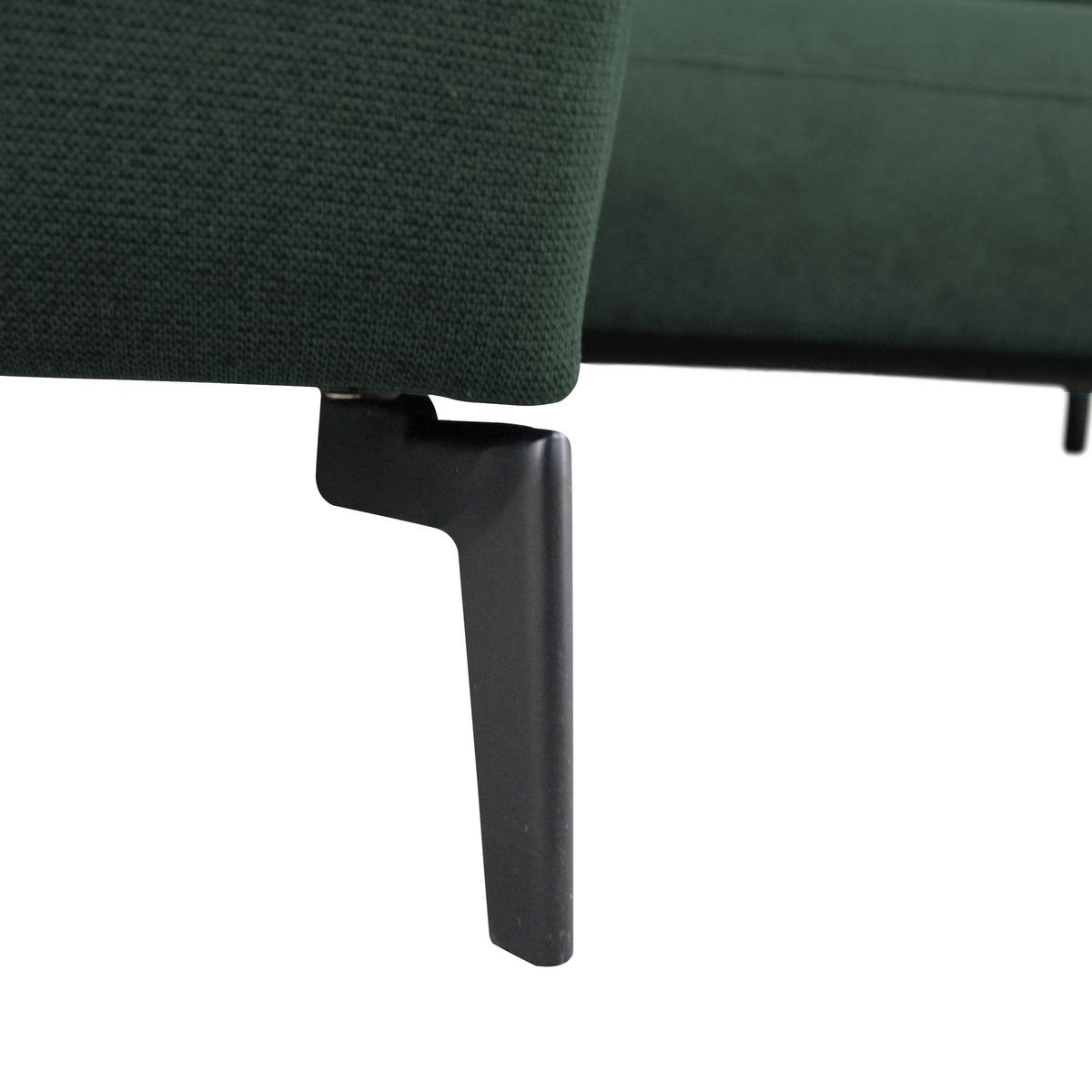 Ecksofa Prince Dunkelgrün S: 163x240cm - Dunkelgrün/Schwarz, Design, Textil (163/240cm) - MID.YOU