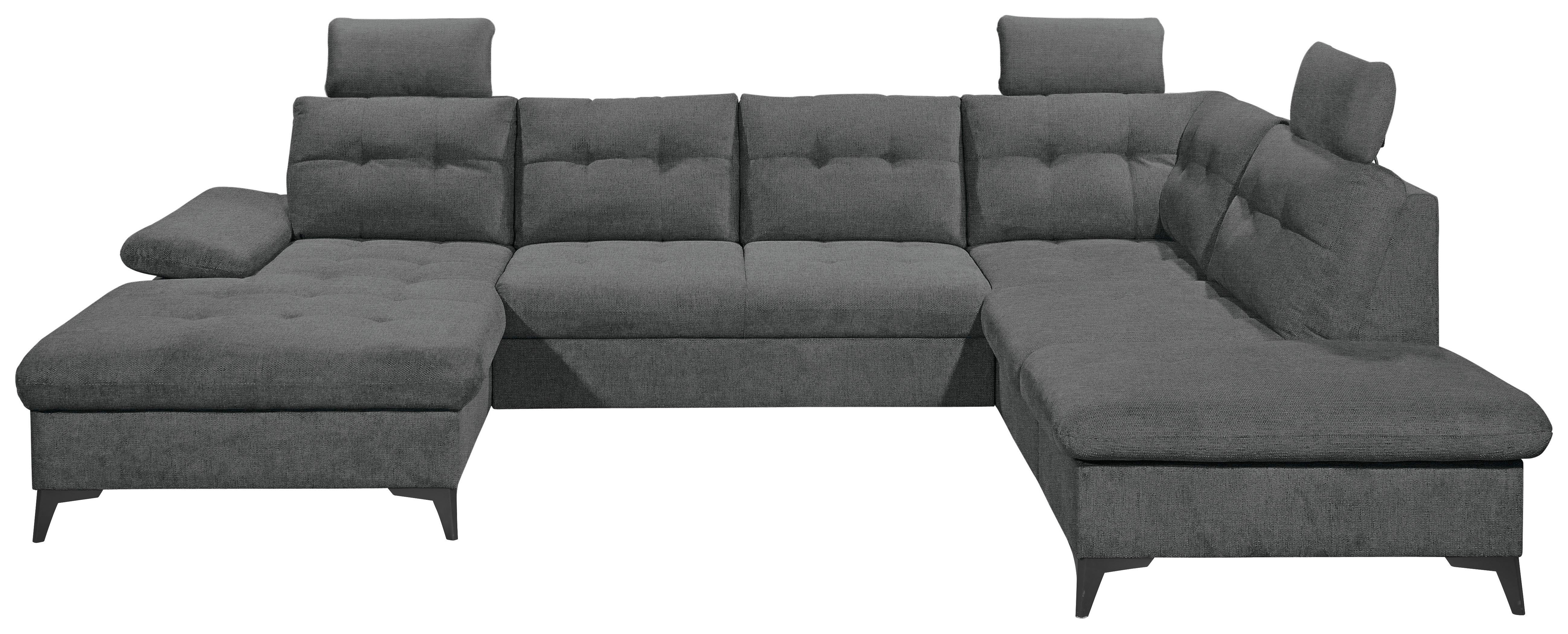 Wohnlandschaft Durban U Graphitfarben U:170/324/218 cm - Schwarz/Graphitfarben, KONVENTIONELL, Textil (170/324/218cm) - MID.YOU