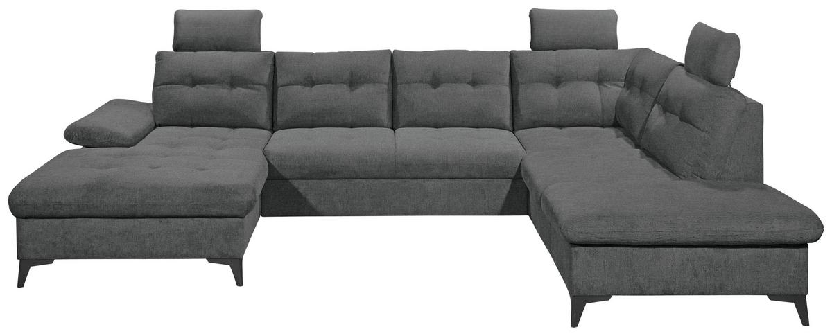 Wohnlandschaft Durban U Graphitfarben U:170/324/218 Cm - Schwarz/Graphitfarben, KONVENTIONELL, Textil (170/324/218cm) - MID.YOU