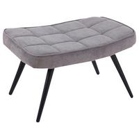 Hocker Uta Textil Grau Sitz Gepolstert H: 39 cm - Schwarz/Grau, MODERN, Holzwerkstoff/Textil (41/39/59cm) - MID.YOU