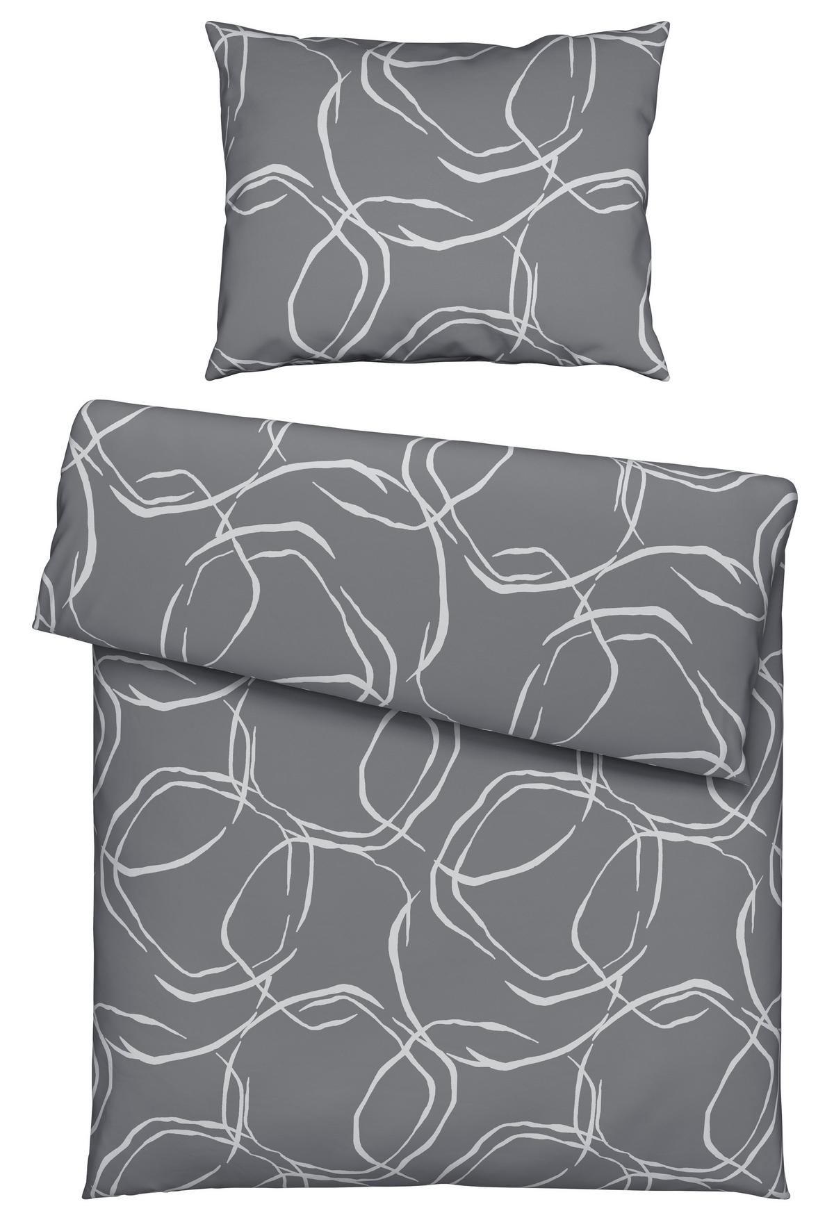Ágyneműhuzat-garnitúra Stones - antracit, Modern, textil - Luca Bessoni