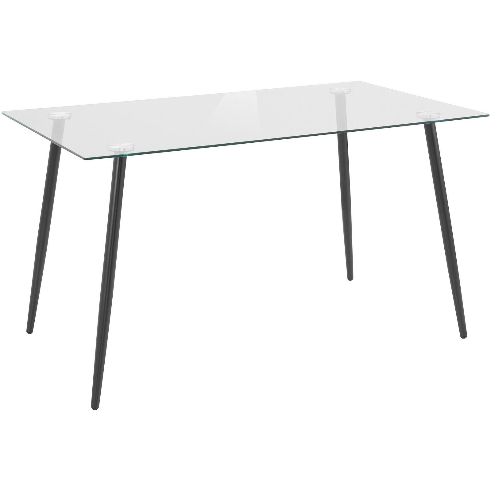 Esstisch Danny Schwarz/transparent L: 140cm - Transparent/Schwarz, Design, Glas/Metall (140/75/80cm) - MID.YOU