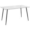 Esstisch Danny Schwarz/Transparent L: 140cm - Transparent/Schwarz, Design, Glas/Metall (140/75/80cm) - MID.YOU