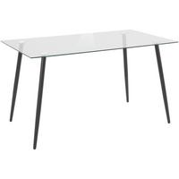Esstisch Danny Schwarz/Transparent L: 140cm - Transparent/Schwarz, Design, Glas/Metall (140/75/80cm) - MID.YOU