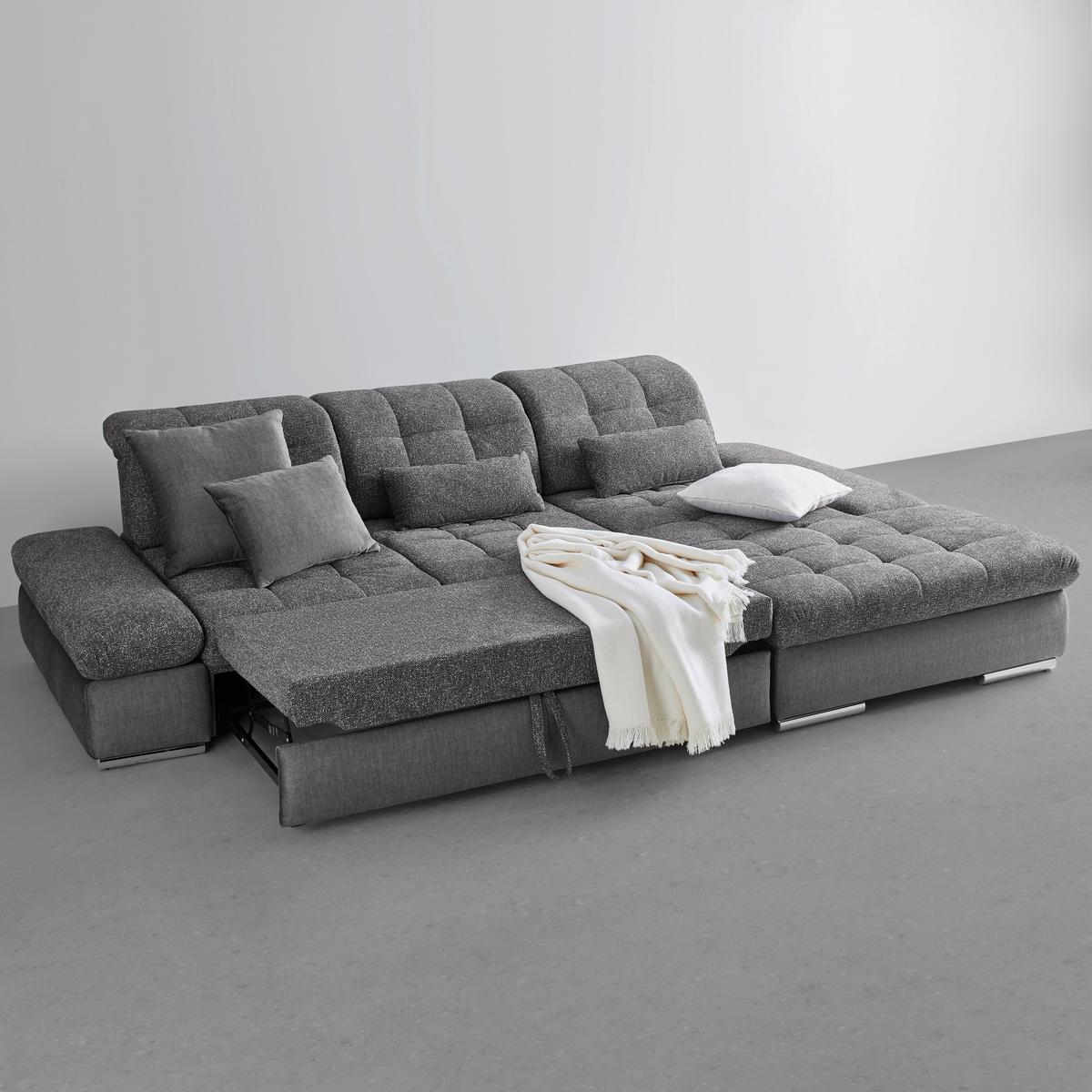 Rohová sedačka SANFINO, pravá, grafitová / sivá - sivá/grafitová, Konventionell, kov/drevo (305/79-96/199cm) - Premium Living