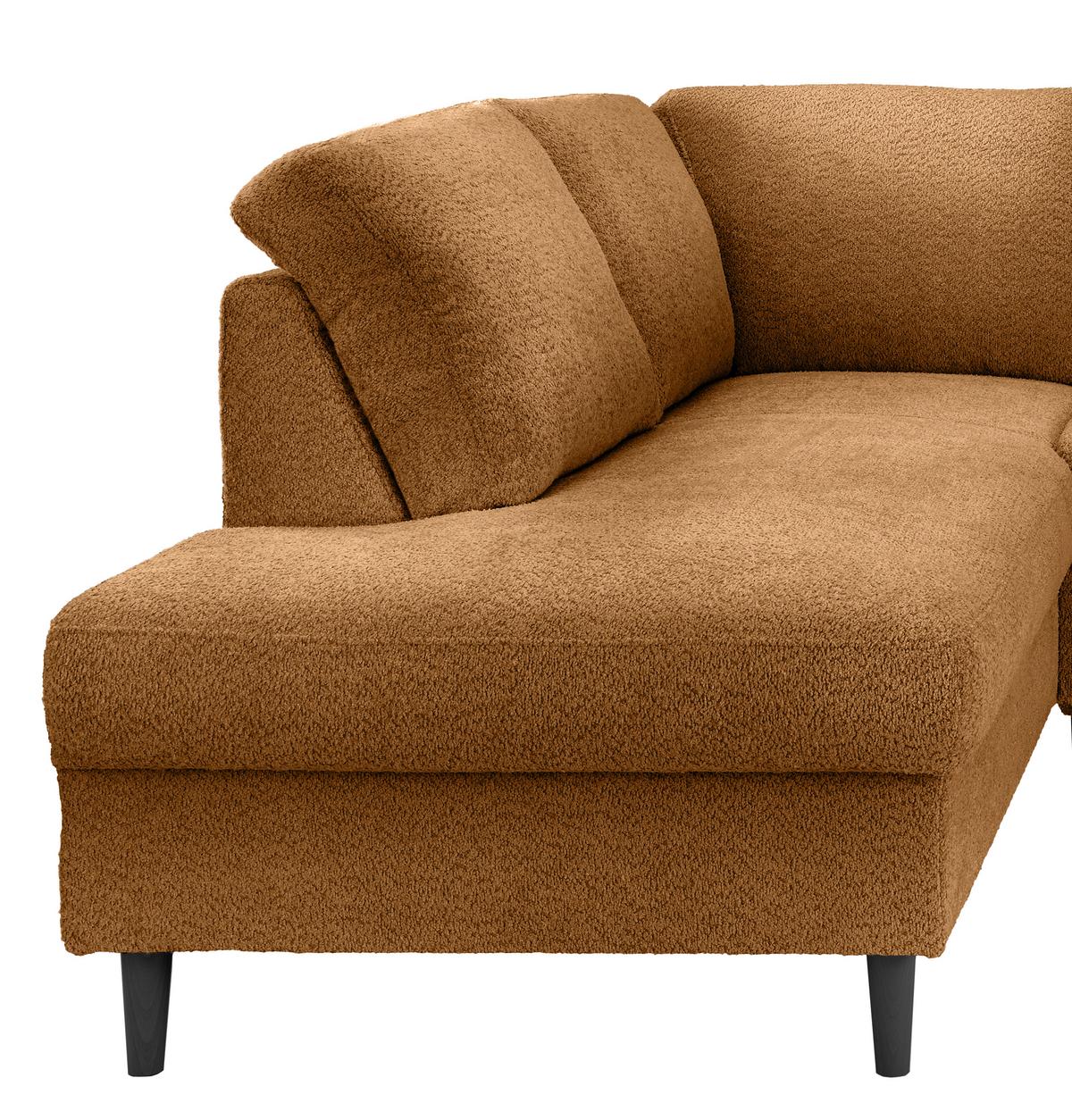 Eckschlafsofa Passione Goldfarben S: 200x242 Cm - Goldfarben/Schwarz, MODERN, Textil (200/242cm) - Livetastic