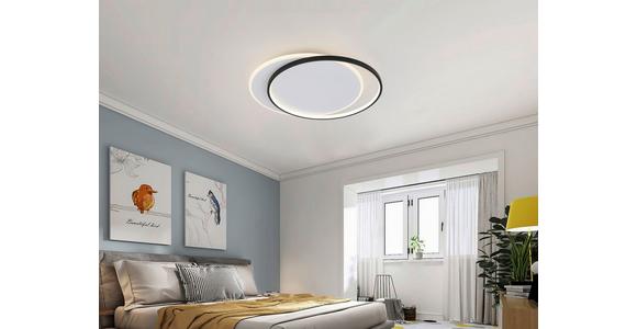 LED-Deckenleuchte Rosalia L: 55 cm Rund - Schwarz/Weiß, MODERN, Kunststoff/Metall (55/48,5/6cm) - Luca Bessoni