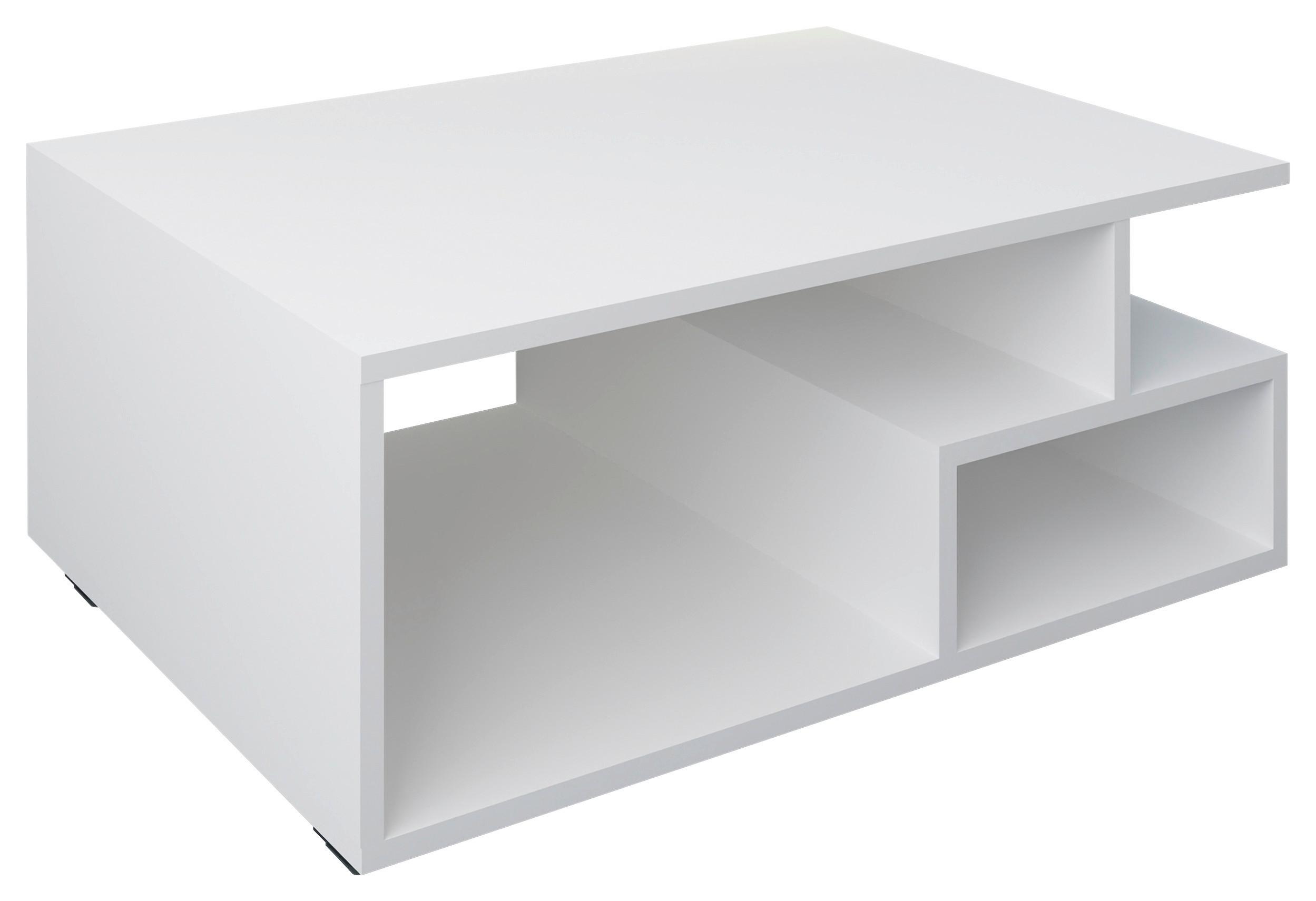 Couchtisch Sulas Weiß B: 50 cm Sulas - Schwarz/Weiß, MODERN, Holzwerkstoff (80/40/50cm) - MID.YOU