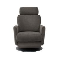 Relaxsessel Centrale T: 87-154 Cm, Graubraun - Graubraun/Schwarz, MODERN, Textil (77/105/87-154cm) - Livetastic