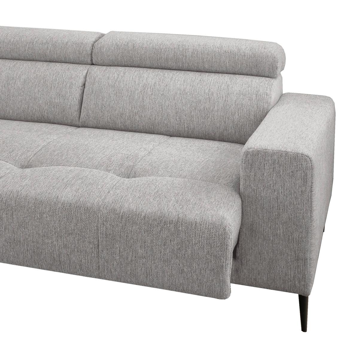 Ecksofa Interna, Grau S: 188x276 Cm - Schwarz/Grau, KONVENTIONELL, Textil (188/276cm) - Livetastic