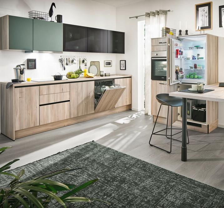 Einbauküchen Pn 100 Frei Planbar Modernes Design - Tannenholzfarben, Holzwerkstoff - Pino