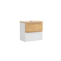 WASCHBECKENUNTERSCHRANK Verona Weiß/Wildeiche B: 60cm - Wildeiche/Weiß, Trend, Holzwerkstoff (60/54/35cm) - Held