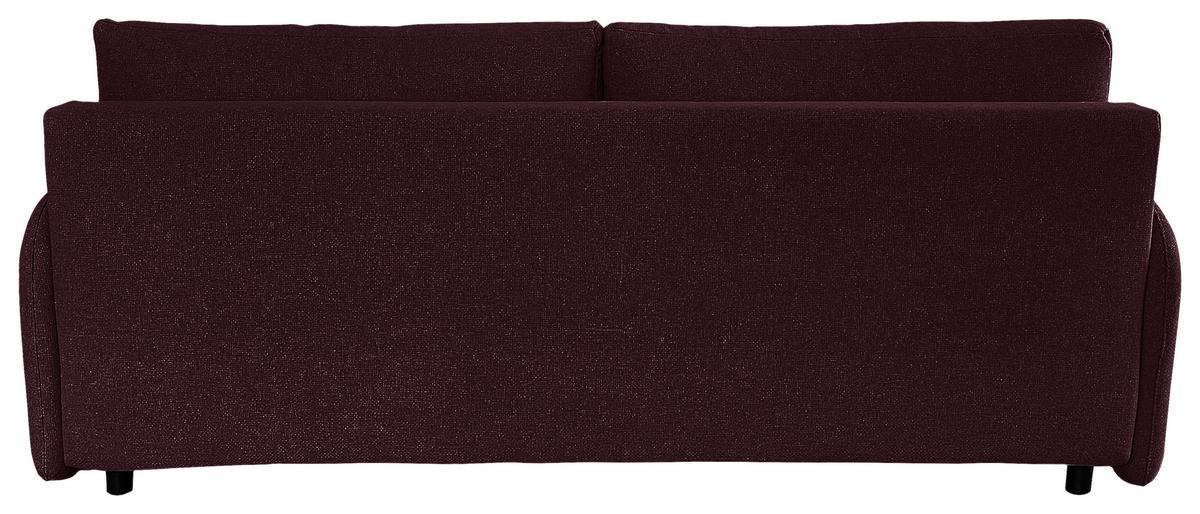 Schlafsofa Mit Bettkasten Vero Aubergine B: 206 Cm - Aubergine/Schwarz, Design, Textil (206/88/93cm) - MID.YOU