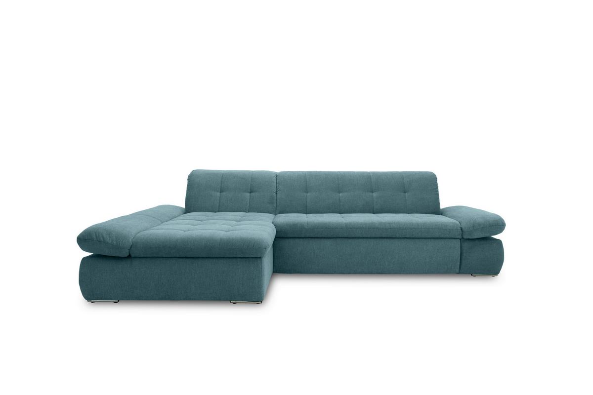 Ecksofa Mit Armteilverstellung Moric Petrol Mikrofaser - Chromfarben/Petrol, KONVENTIONELL, Textil (172/300cm) - MID.YOU