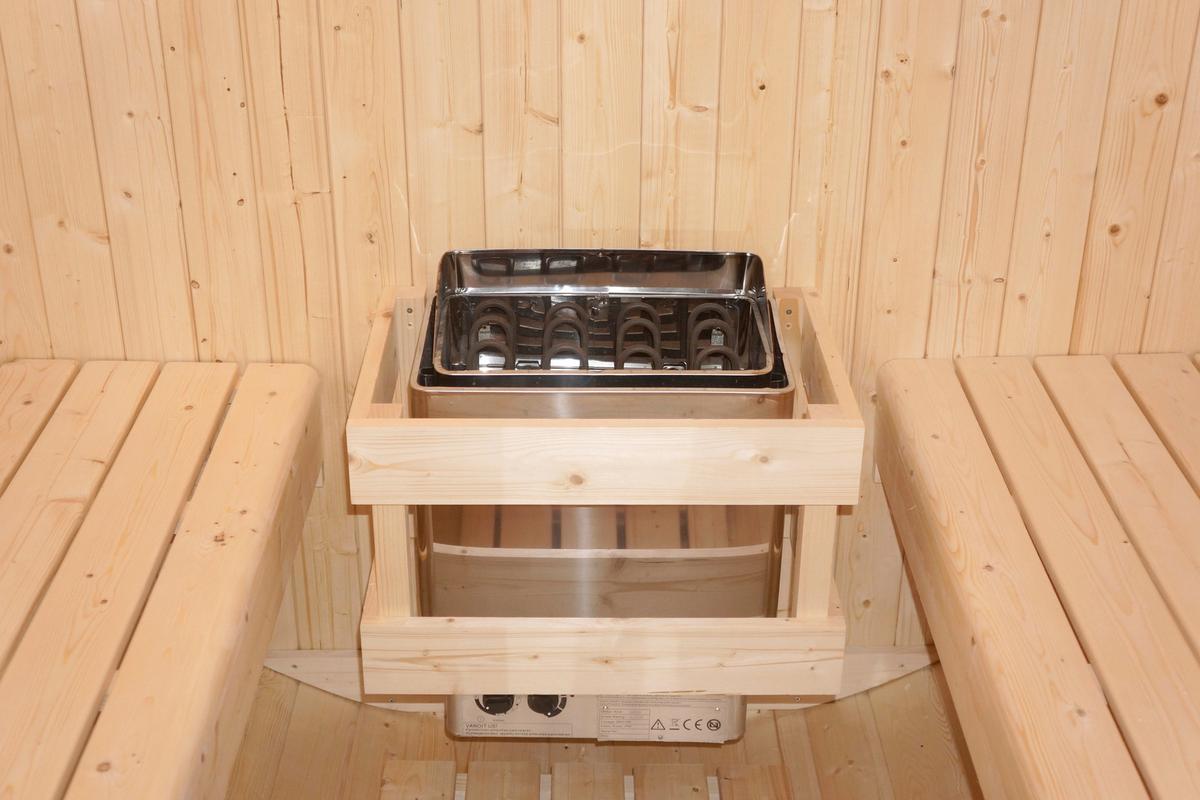 Saunafass Bergen Bergen Fichtefarben B: 189 Cm - Fichtefarben, KONVENTIONELL, Glas/Holz (194,8/220/191,5cm) - Sanotechnik