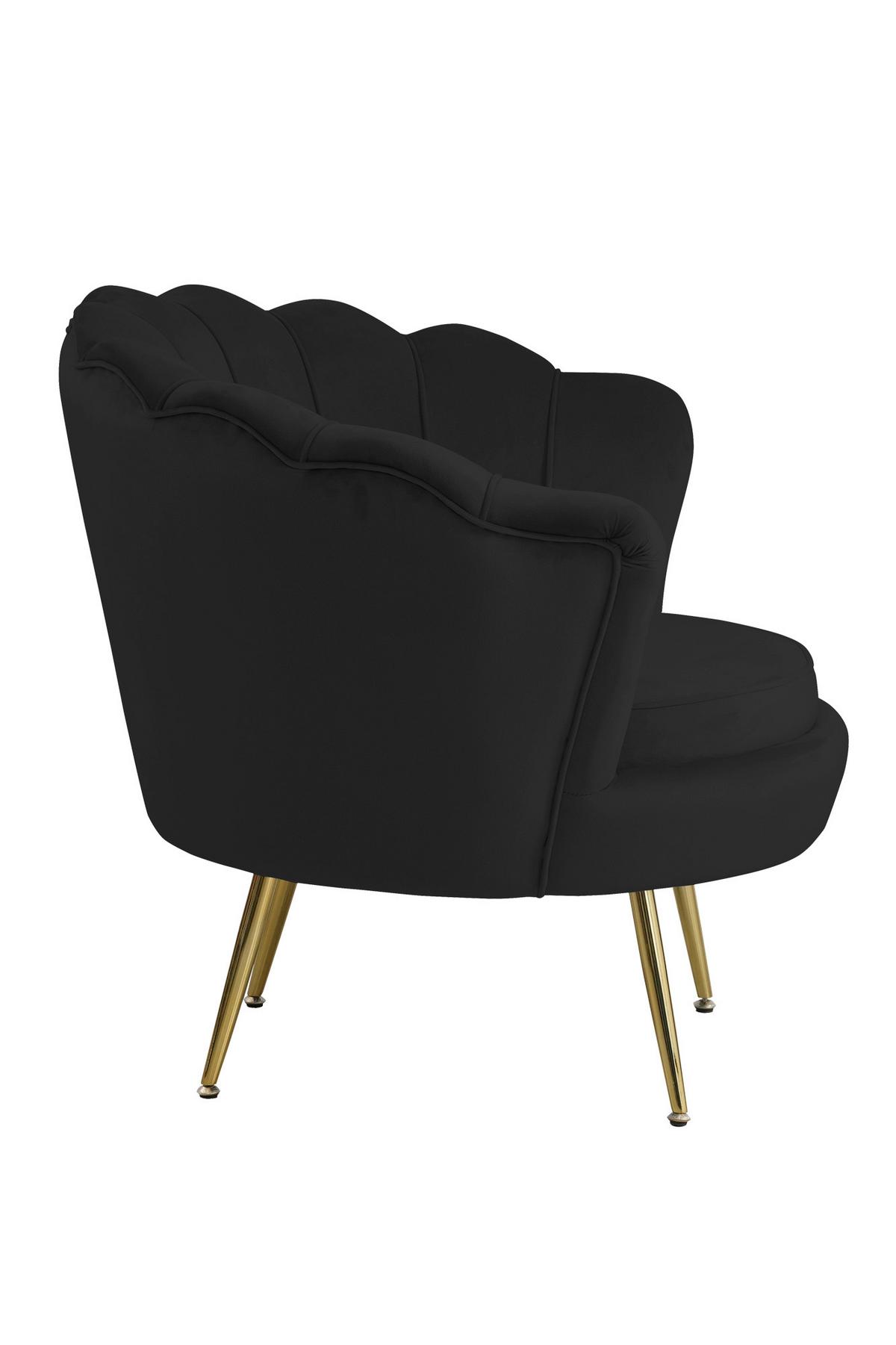 Sessel Schwarz B: 76 Cm - Goldfarben/Schwarz, MODERN, Textil (76/78/76cm) - Livetastic