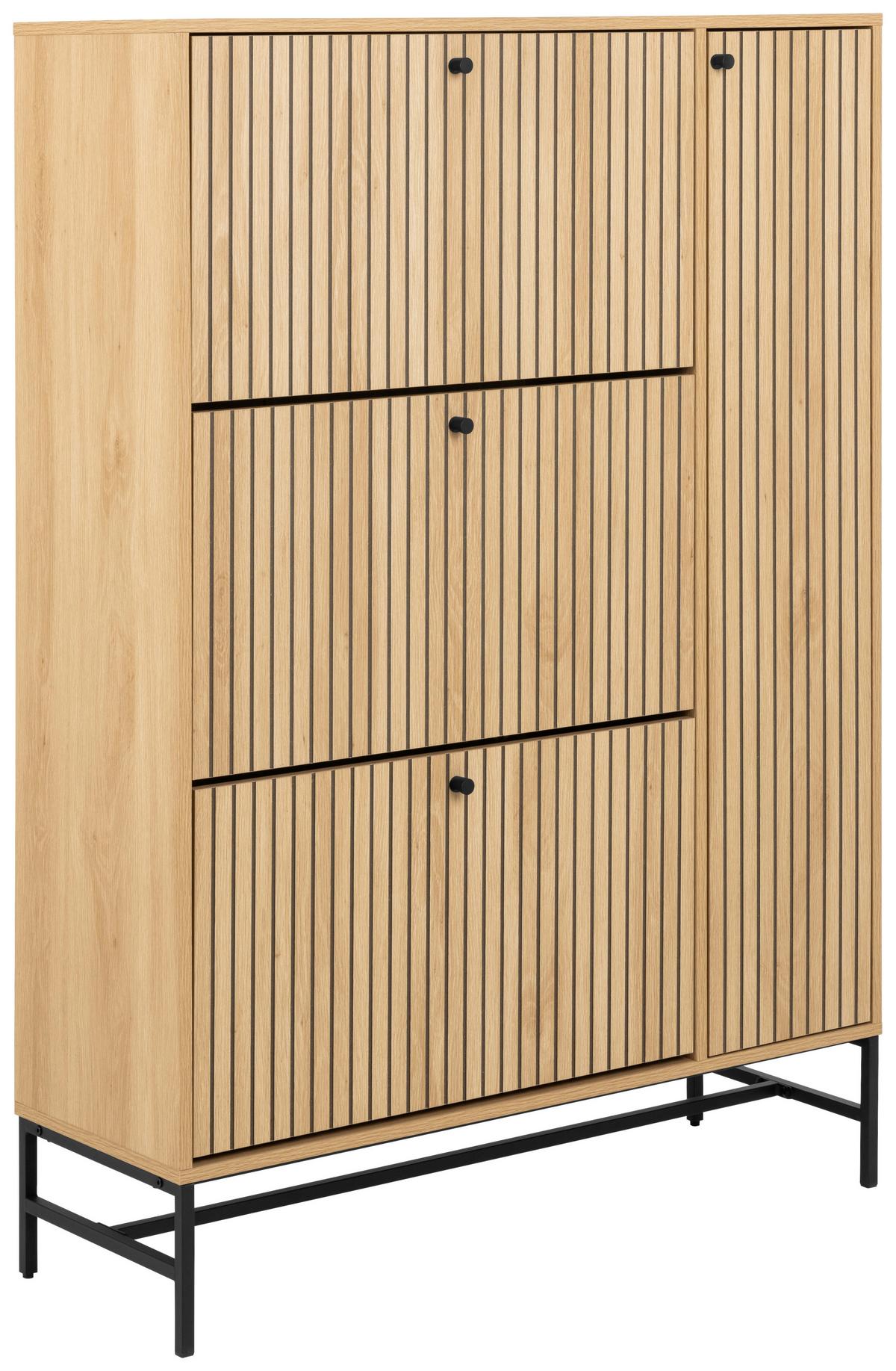 SKRINKA NA TOPÁNKY ALBANY - čierna/prírodná farba, Design, kov/drevo (98,7/140,4/35cm)