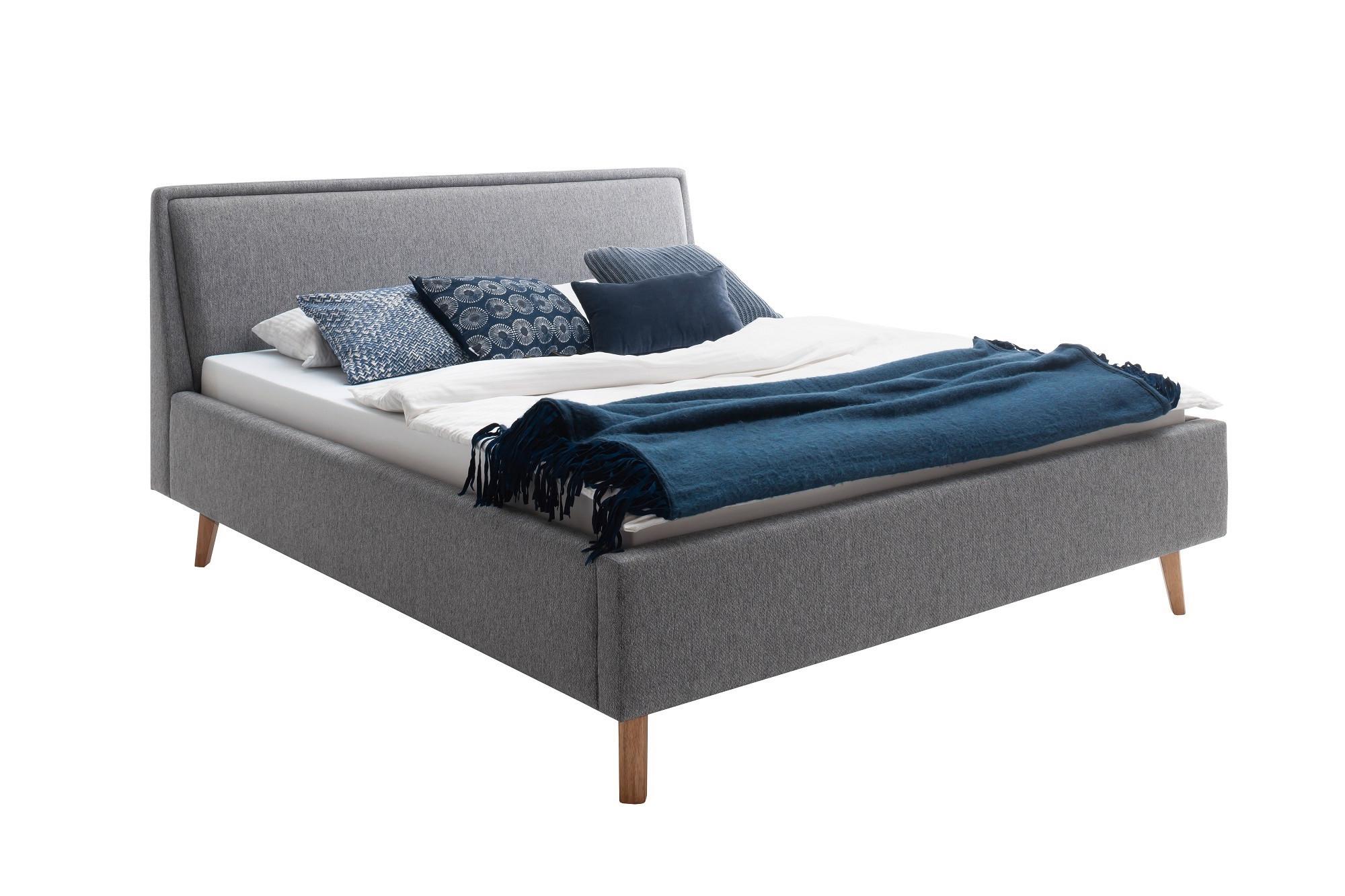 Polsterbett 140x200 cm Frieda Grau - Eichefarben/Grau, MODERN, Textil (140/200cm) - Livetastic