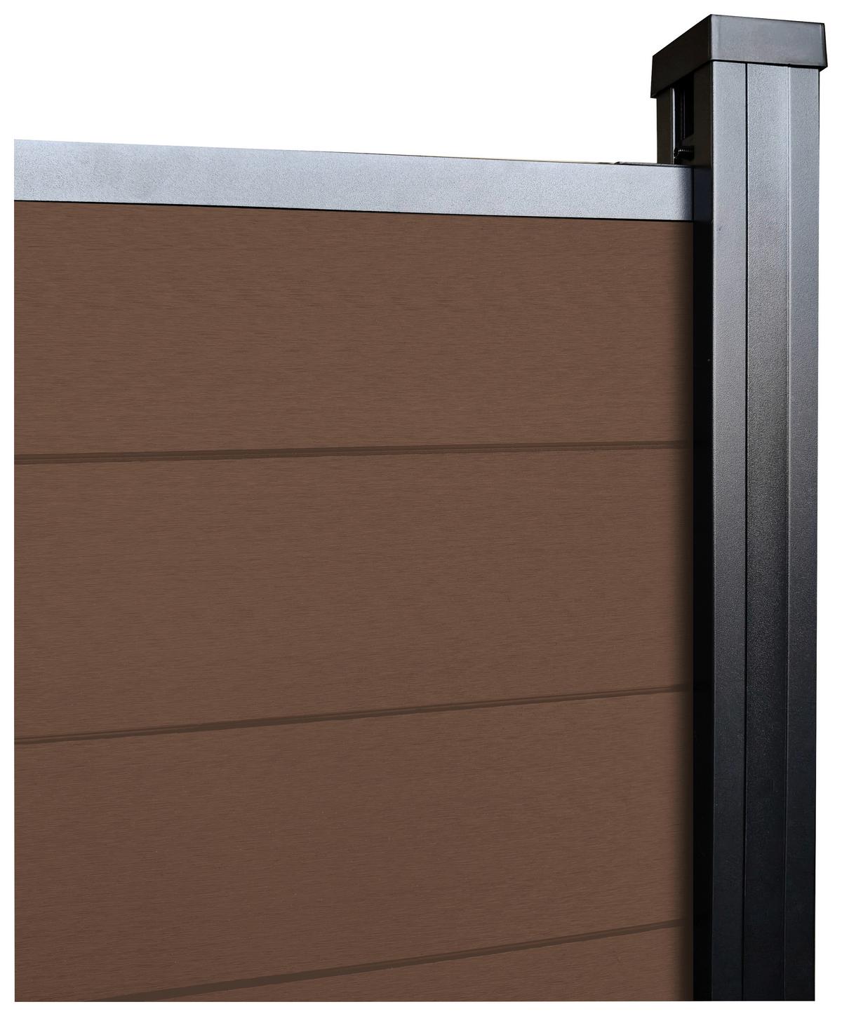 Sichtschutz Helios - Braun, MODERN, Holzwerkstoff/Kunststoff (180/180/21cm) - Beldano