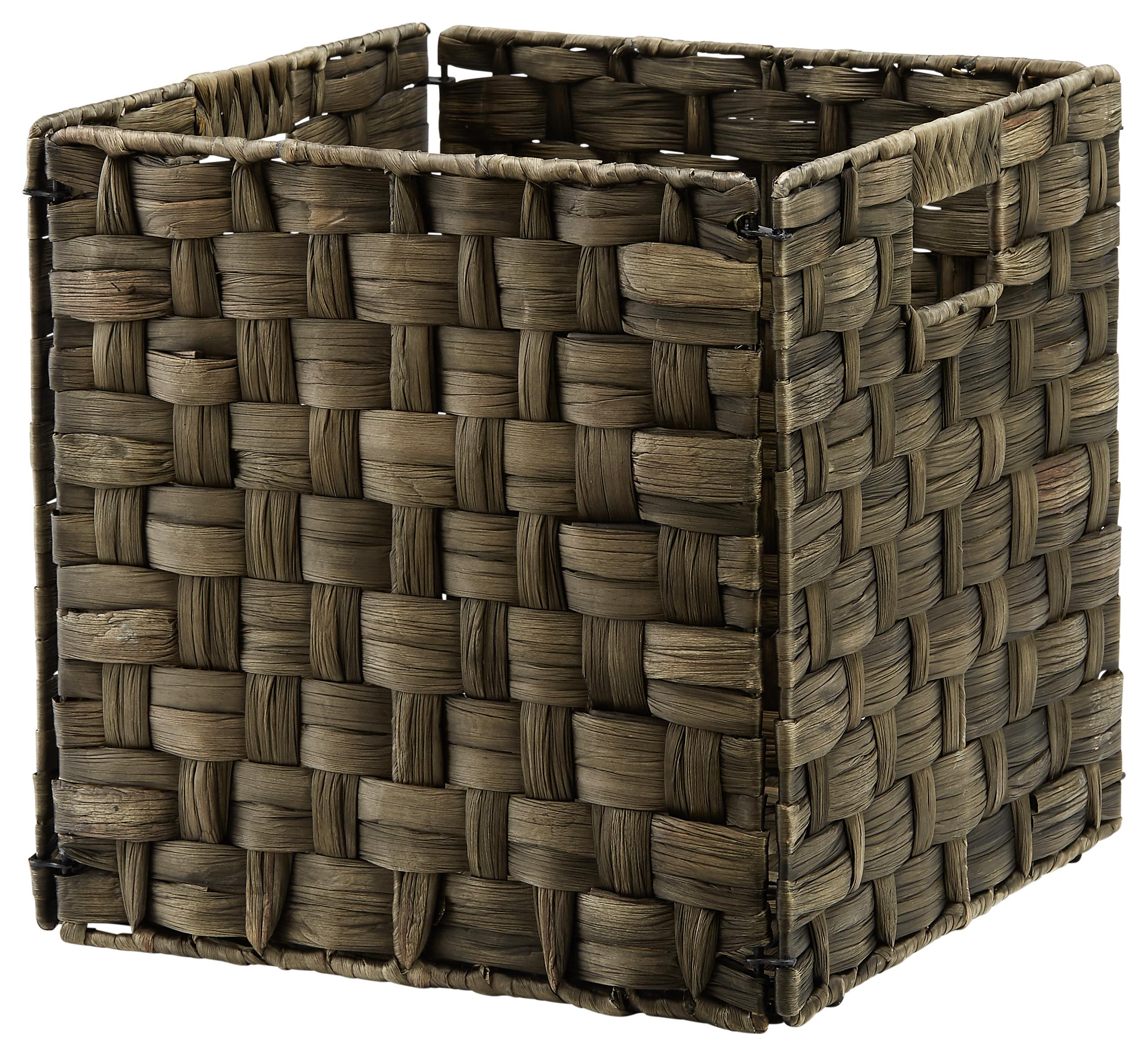 Koš Do Regálu Lilo - černá, kov/přírodní materiály (33/32/33cm) - Zandiara