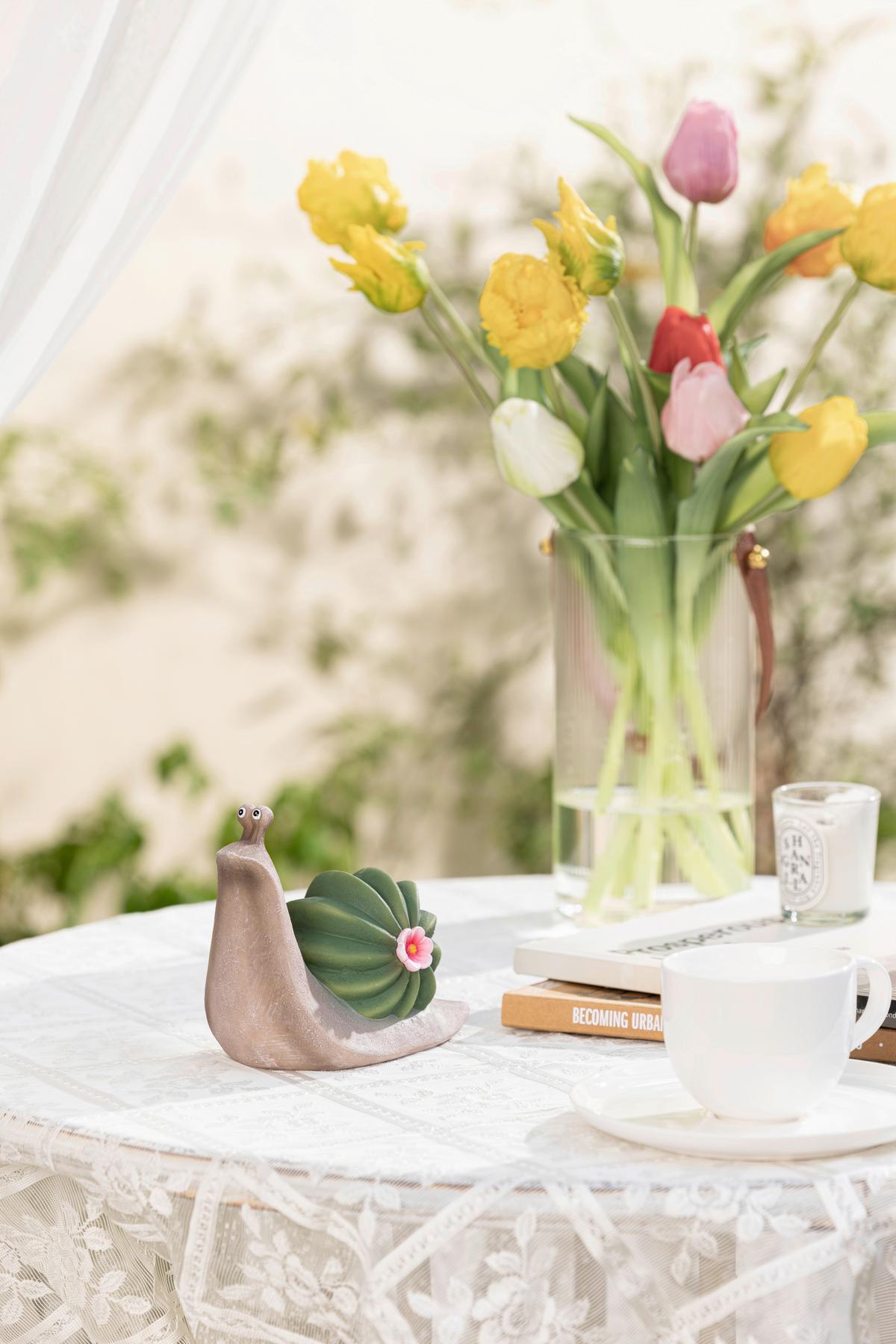 Dekoschnecke Garry - Pink/Braun, KONVENTIONELL, Kunststoff (14,7/7,9/11,8cm) - Luca Bessoni