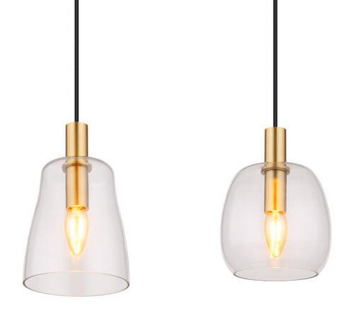 Hängeleuchte 15789-4hm - Messingfarben, KONVENTIONELL, Glas/Metall (107/16/120cm) - Globo