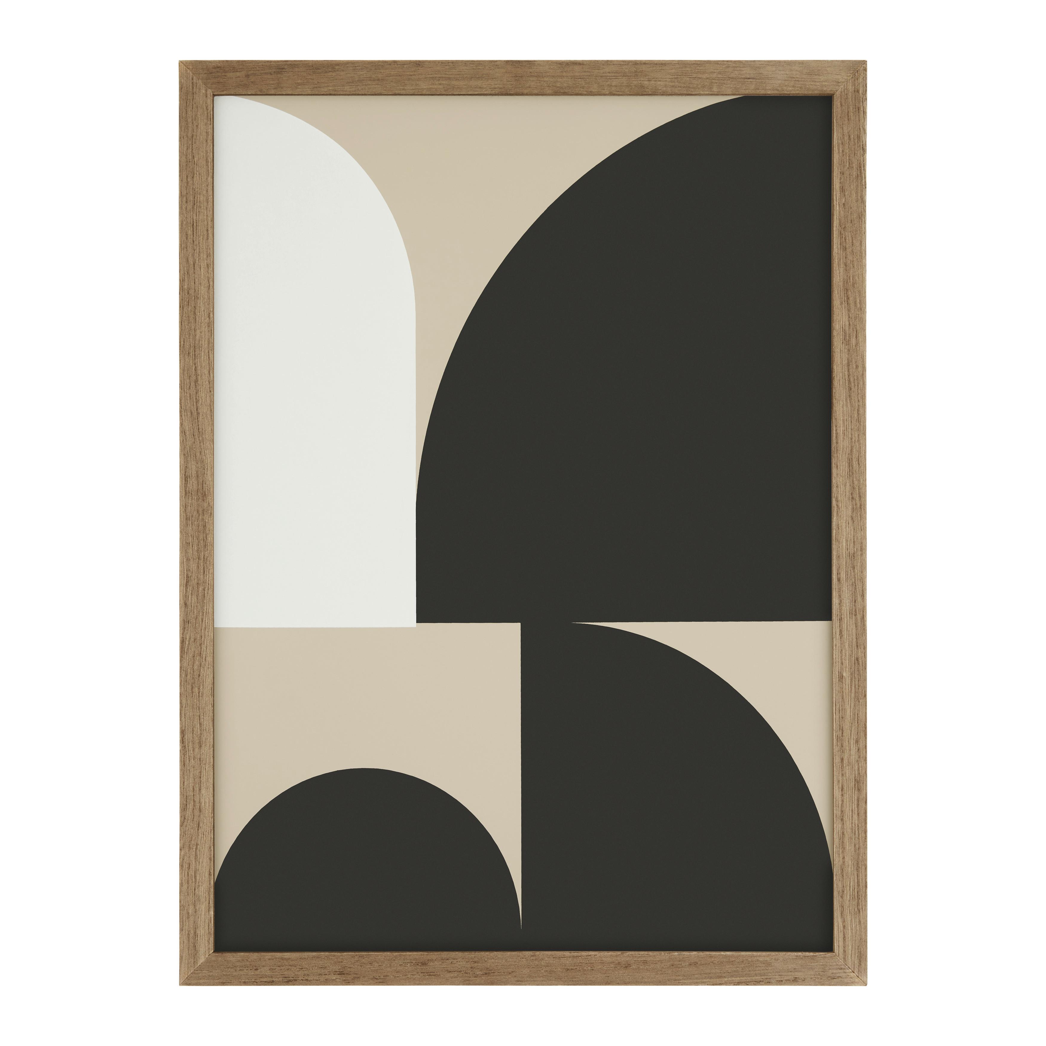 Nástěnná dekoráce Clea - černá/světle hnědá, Basics, dřevo/papír (30/40/1,5cm) - Modern Living