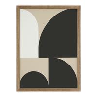 Nástěnná dekoráce Clea - černá/světle hnědá, Basics, dřevo/papír (30/40/1,5cm) - Modern Living