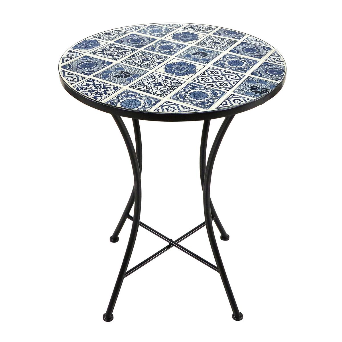 Gartenset Amelie Delfts Blau - Blau/Schwarz, Basics, Keramik/Metall (60/75cm) - Ambia Garden