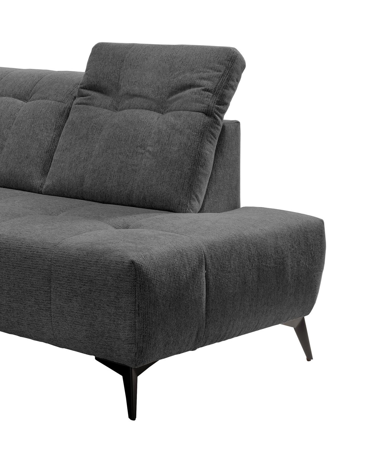 Ecksofa mit USB Anschluss Sano, Anthrazit, S: 261x200 cm - Anthrazit/Schwarz, MODERN, Textil (261/200cm) - Livetastic