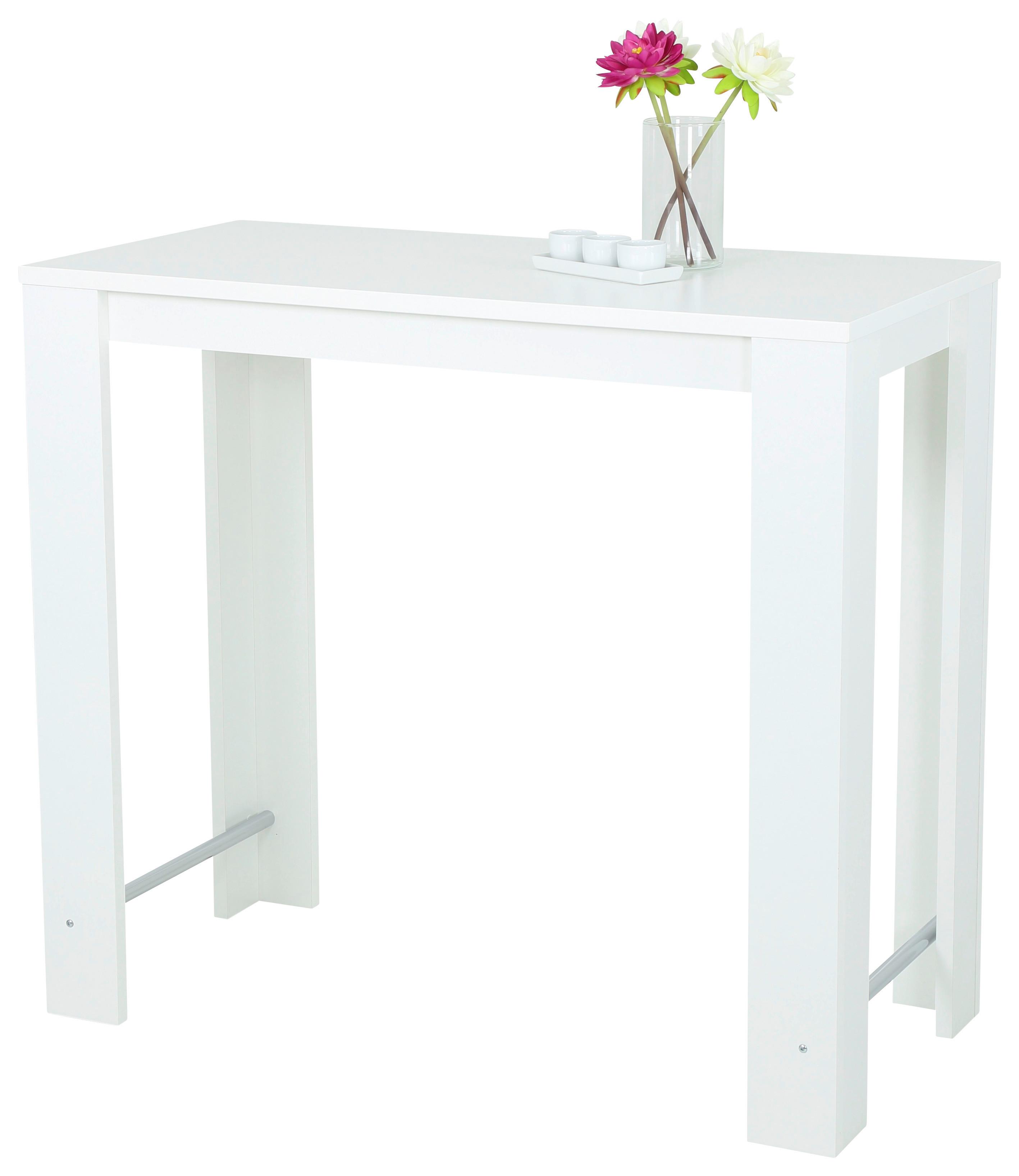 Bartisch Frieda Weiß, L: 120 cm - Weiß, MODERN, Holzwerkstoff/Metall (120/58/108cm) - MID.YOU