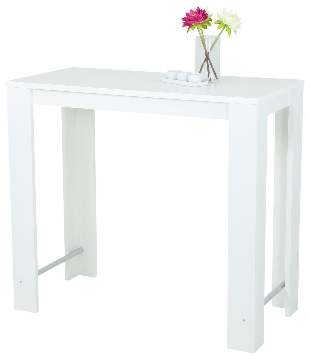 Bartisch Frieda Weiß, L: 120 Cm - Weiß, MODERN, Holzwerkstoff/Metall (120/58/108cm) - MID.YOU