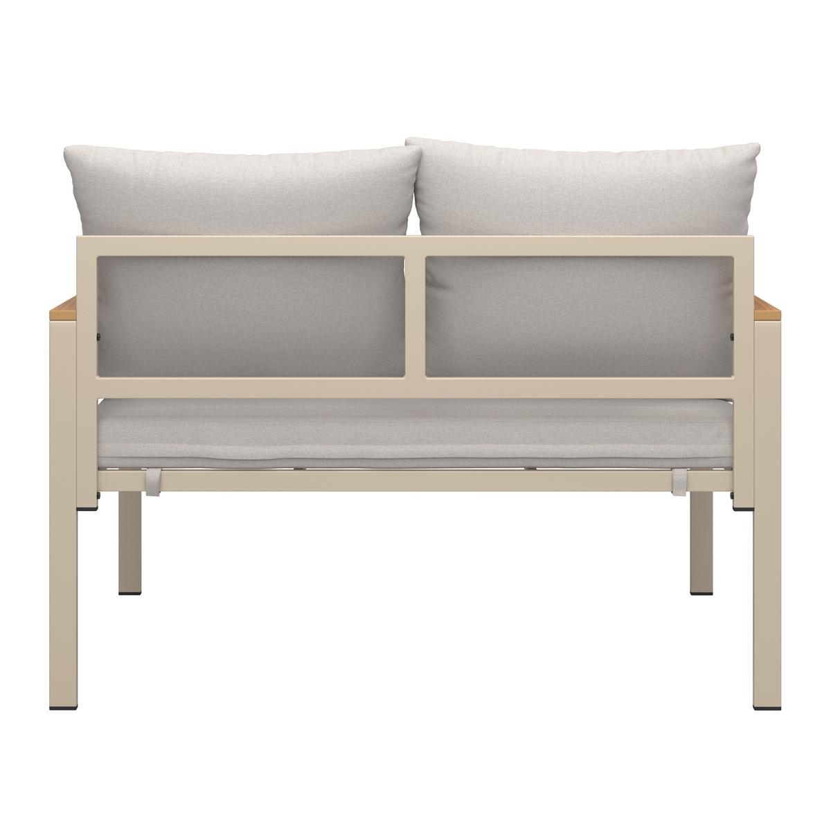 Loungegarnitur München - Beige/Hellgrau, MODERN, Glas/Textil (65/70/108cm) - Beldano